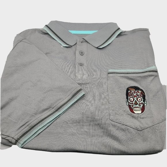 Fright Rags THEY LIVE Golf Polo Shirt Embroidered Zombies Sz XL New - Picture 1 of 6
